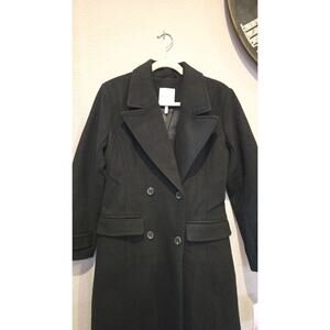 Avec Les Filles Women's Black Wool Blend Peacoat Size M